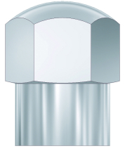 CHROME HEXAGONAL DUST CAP LONG COLLAR CHROME HEXAGONAL DUST CAP LONG COLLAR