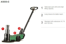 A5830-C COMPAC AIR HYDRAULIC JACK LONG CHASSIS 58/30 TON A5830-C COMPAC AIR HYDRAULIC JACK LONG CHASSIS 58/30 TON